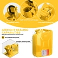 thumbnail image 5 of 5 Gallon 20L Metal Gas Tank Can (US Stardard) Gas Can Power Emergency Backup Tank with Flexible Spout Yellow, 5 of 5