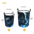 thumbnail image 3 of Balery Celestial Ram Night Sky Cesta de ropa redonda con asas, impermeable, independiente, para ropa, juguetes, dormitorio y familia-Small, 3 of 6