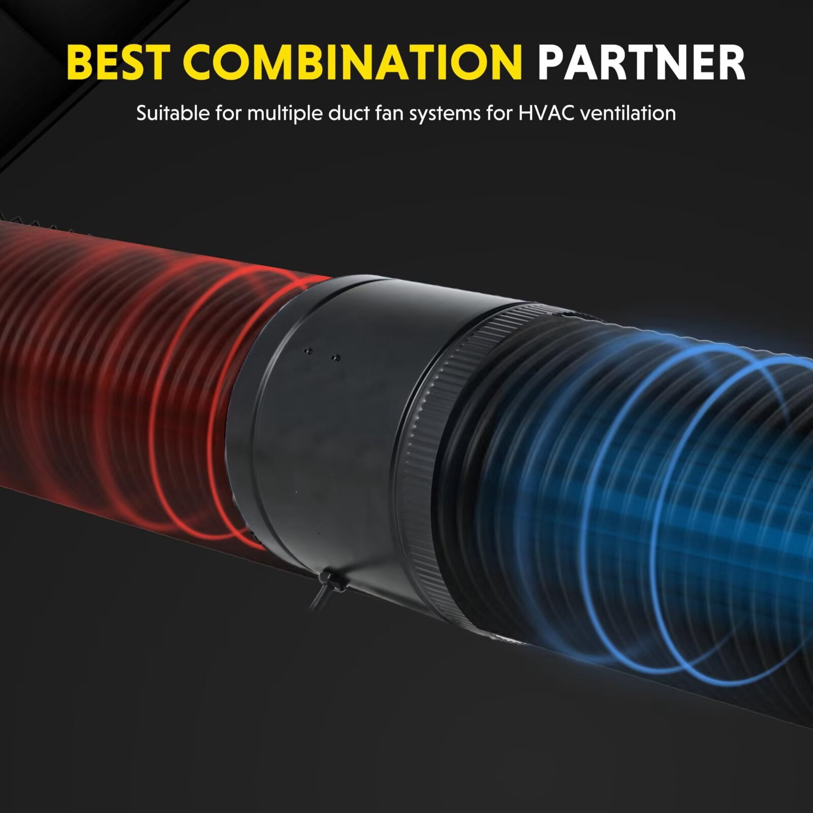 iPower 4 Inch 16 Feet Flexible Aluminum Ducting with 2 Clamps Included 4 Layer Protection Dryer Vent Hose for HVAC Heating Cooling Ventilation and Exhaust, Black