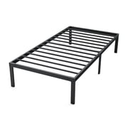 Atilioo Twin Bed Frame with Storage Space Under Frame, 14 Heavy Duty Metal Platform, No Box Spring Needed, Easy Assembly, Black