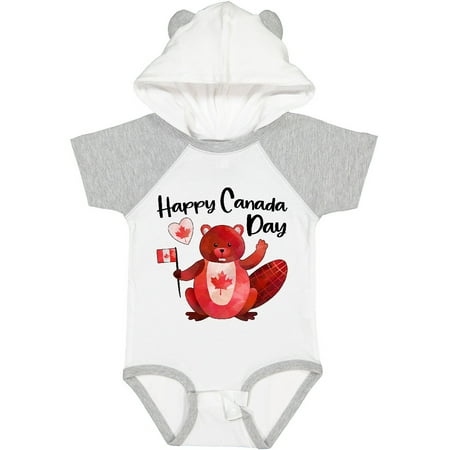 

Inktastic Happy Canada Day Cute Red Beaver with Canadian Flag Gift Baby Boy or Baby Girl Bodysuit