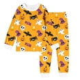 thumbnail image 2 of BOOMNY Halloween Girls 2 Peice Pajamas Sets Hallowmas Pumpkin Ghost Graphic Long Sleeve Sleepwear Tops Pants Pjs Set for Kids Cozy Loungewear Homewear, 2 of 3