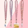 thumbnail image 4 of 4 Pcs Stretchy Scrunchie Lanyards with 8 ID Holder for ID Badges and Keys, Cute Neck Scrunchie Lanyard for Teacher Appreciation Gifts Nurses School Classroom(Colorful,Floral Style), 4 of 7