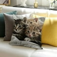 thumbnail image 3 of BANET Cute Cats Oblong Rectangle Kittens Family Cats Decorative Throw Pillow Case 12x12in, 3 of 5