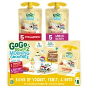 (10 Pack) GoGo squeeZ Morning SmoothieZ Variety Pack Smoothie Pouches, 3 Oz, 10 pack