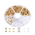 thumbnail image 1 of 260 Pieces Earring Back with Storage Box Portable Stoppers DIY Crafts Jewellery Handicraft Making Kit Accessory Professional Golden, 1 of 9
