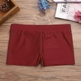 thumbnail image 4 of JanJean Girls V Cross Waist Short Leggings Bike Dance Tumbling Athletic Gymnastics Shorts Activewear Burgundy 16, 4 of 6