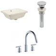 thumbnail image 1 of 18.25-in. W CUPC Rectangle Bathroom Undermount Sink Set In Biscuit - Chrome Hardware - Overflow Drain Incl. AI-13013, 1 of 9