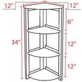 thumbnail image 4 of Niche Flip Flop 34 Inch Folding 3-Shelf Corner Bookcase, No Tools Assembly, Sturdy Solid Wood, Easy Setup, Space-Saving Bookshelf for Home, Office, Dorm, Living Room, Bedroom, Mocha Walnut Finish, 4 of 8