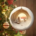 thumbnail image 2 of Kedshhgu Christmas Forest Snowhouse Nativity Pendant Circular Flat Acrylic Christmas Tree Hanging Decoration Home Office Table Decor Winter Holiday Birthday Party Gifts Supplies, 2 of 5