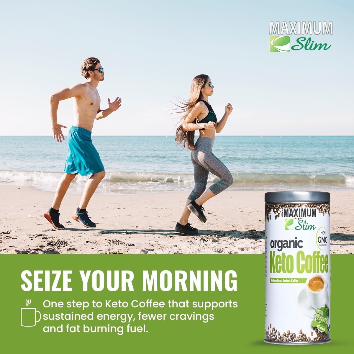 MAXIMUM Slim Organic Keto Coffee, Medium Roast, Antioxidant Rich