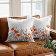thumbnail image 3 of Minimalism Floral Throw Pillow Cover Red Plant Watercolor White Background Cotton Linen Cushion Cover Throw Pillow Case with Invisible Zipper for Couch Sofa Bed Chair Car 24x24 Inch, 3 of 9