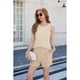 thumbnail image 2 of Conjuntos de Dos Piezas de Verano para Mujer, Conjuntos de Pantalones Cortos, Conjunto A Juego, Ropa de Estar por Casa, Talla M, Color Caqui, 2 of 8