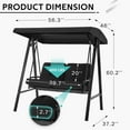 thumbnail image 2 of AECOJOY 2 Persons Outdoor Patio Canopy Steel Porch Swing Chair with Cover, Black, 2 of 9