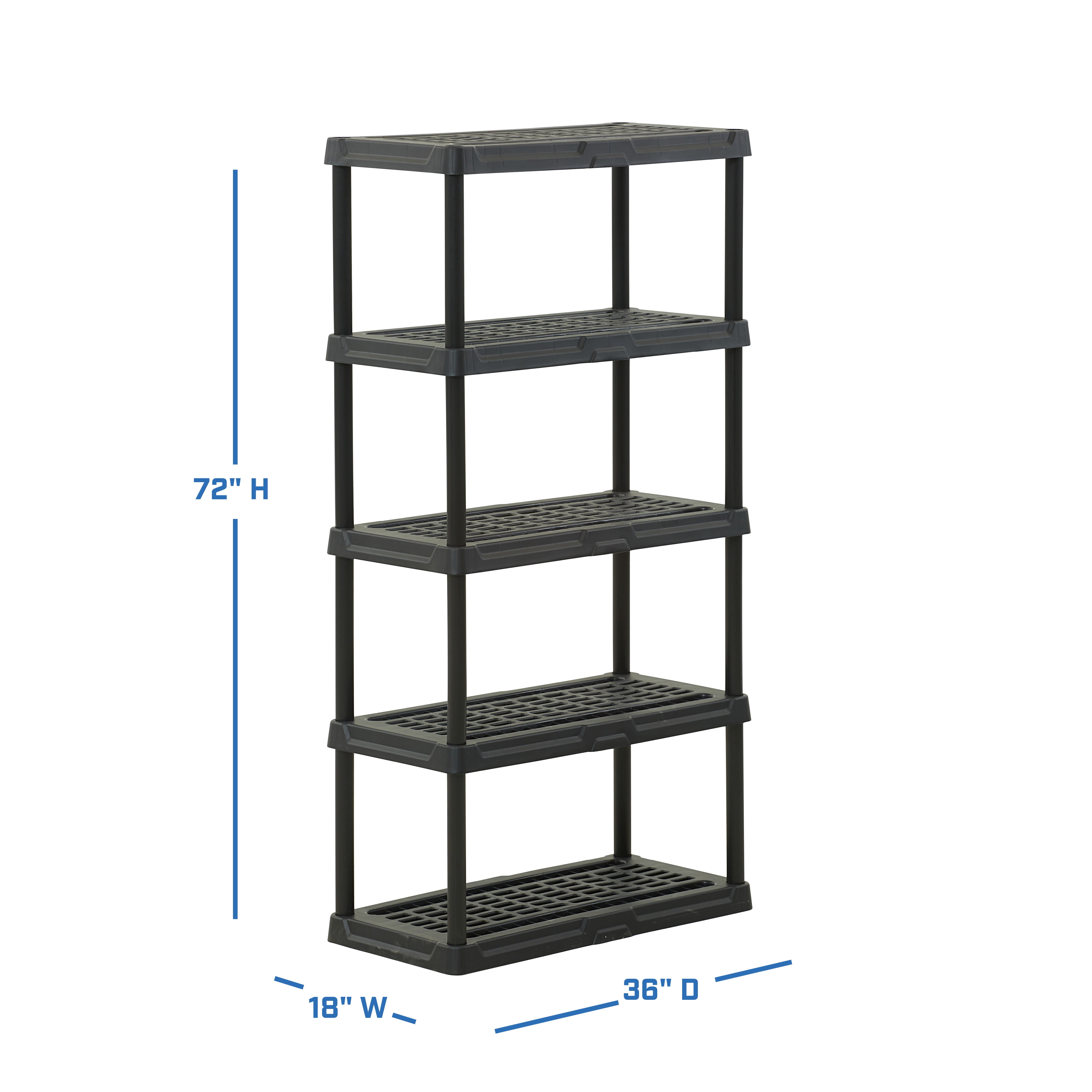 WerkWeit Plastic Wall Mounted Storage Rack, 30 Pieces, Black