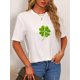 thumbnail image 2 of HEMITONG Women'S Casual Graphic T-Shirt Clover Short Sleeve Crew Neck Tee For Adult, Men, Women, Teen, Teenager, Adolescent, Youth, 2 of 7