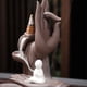 thumbnail image 5 of Moyic Brown Experience Serenity Home Soporte de cono de incienso de reflujo de cerámica Quemador y puntas de los dedos Aromaterapia y Aceites Esenciales Loto de bergamota verde, 5 of 6