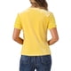 thumbnail image 3 of INSPIRAR CHIC Blusa de Cuello Redondo de Terciopelo con Lentejuelas para Mujeres, Manga Corta, Ropa de Fiesta y Club, Talla XS, Amarillo, 3 of 6