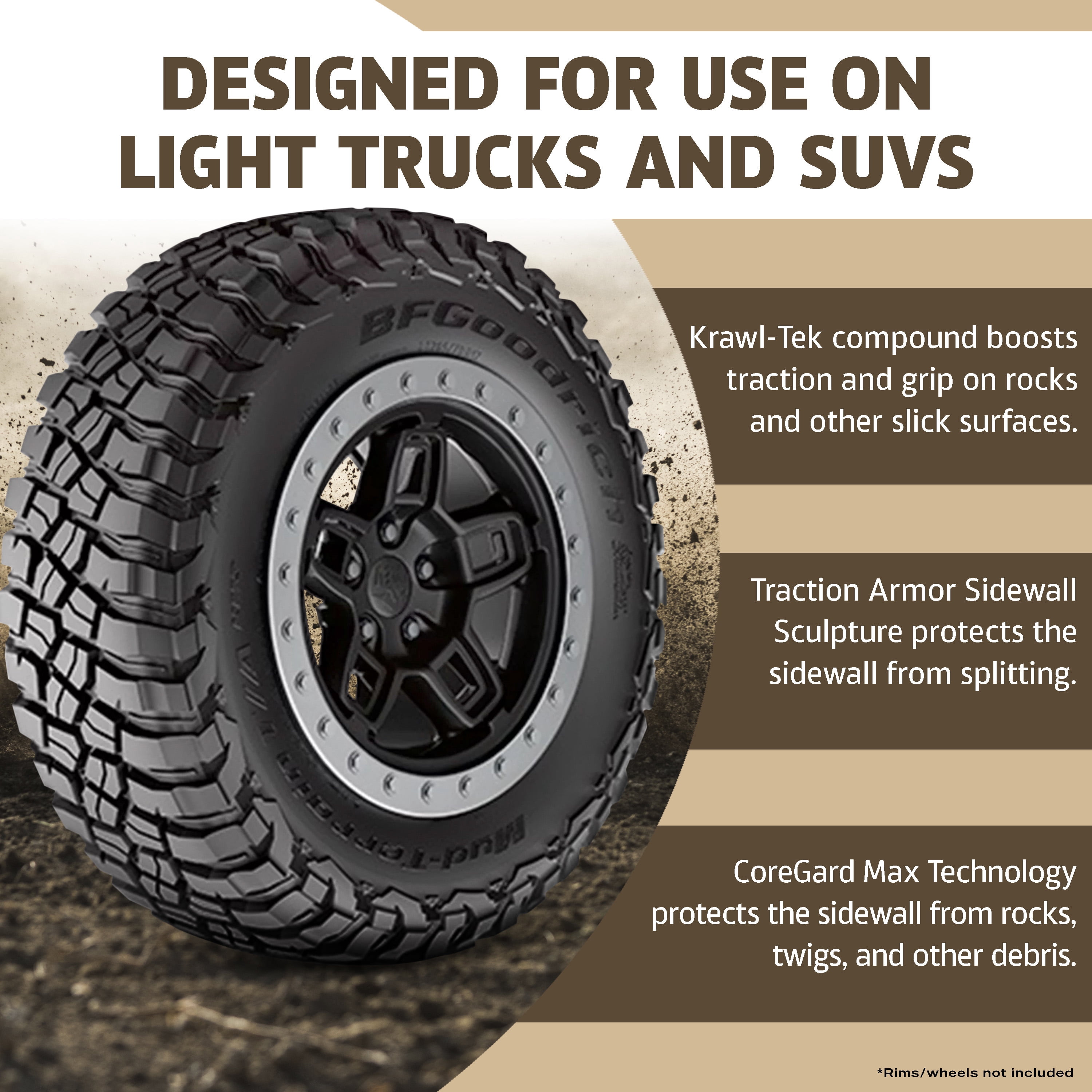 BF Goodrich Mud-Terrain T/A KM3 LT285/70R17 D/8PLY Light Truck & SUV Tire