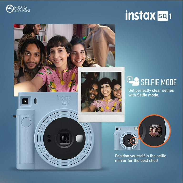 Fujifilm Instax SQ1 Instant Camera (Glacier Blue) w/ Basic