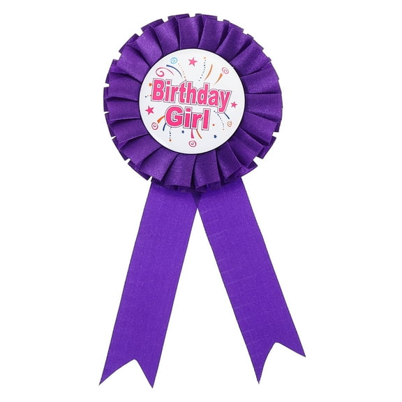 Uxcell Satin Fabric Birthday Women Tinplate Badge Pin for Party Decoration, Purple