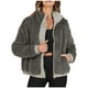 thumbnail image 2 of Chaquetas y abrigos casuales sin capucha de manga larga para mujer, chaqueta de color liso a la moda, abrigo corto informal de manga larga con botones, abrigo de invierno para el hogar, abrigo para mu, 2 of 9