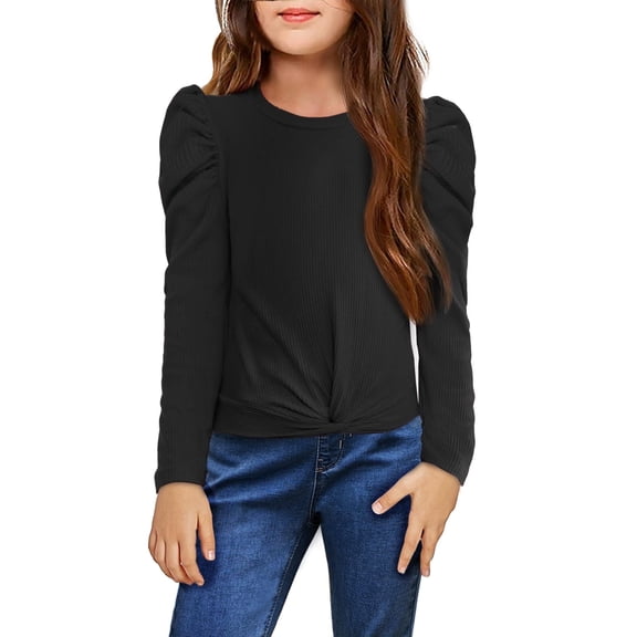 Arshiner Girls Long Sleeve Shirt Fall Puff Sleeve Cute Tunic Dressy Tee Tops T Shirts
