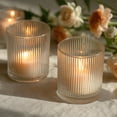 thumbnail image 2 of Efavormart 12 Pack Glass Votive Candle Holders – Clear, 2.5" Ribbed Tealight Cups for Tabletop Lighting, 2 of 3