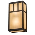 thumbnail image 4 of Meyda 201300 6.5 in. Hyde Park Double Bar Mission Wall Sconce - Antique Brass, 4 of 6