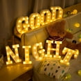 thumbnail image 2 of VITI Letras con luces LED iluminadas para luz nocturna, letras del alfabeto para decoración de pared, letras iluminadas para boda/fiesta de cumpleaños, decoración de Navidad a pilas (D) SHIRET Hogar, 2 of 2