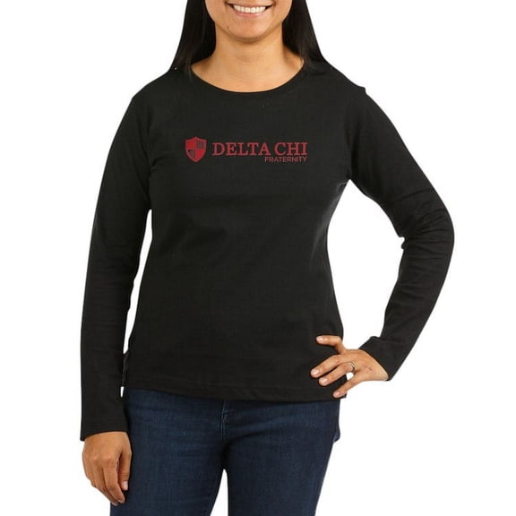 CafePress - Delta Chi Logo Red Long Sleeve T Shirt - Women's Long Sleeve Graphic Tee Casual Fit
