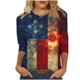 thumbnail image 2 of Pxxlle 250 Anniversary USA Shirts for Women Plus Size 4th of July Shirt Patriotic 3/4 Sleeve Tops Summer Casual Crewneck Independence Day Tops XXXXL, 2 of 5
