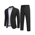 thumbnail image 4 of COOFANDY Men's 2 Piece Linen Blended Suits Set Regular Fit Casual Lightweight Cotton Linen Beach Wedding Blazer and Pants, 4 of 5