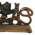 thumbnail image 5 of Rustic Western Texas Word Art Cow Skull Cowboy Hat Ropes Horseshoe Desk Plaque, 5 of 11