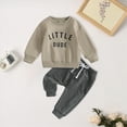 thumbnail image 2 of Xudanell Boy Baby Clothes Boys Winter Trousers Suit Letter Baby Cotton 9 12 18 24 Months Outfits 3-6 Month Boy Clothes Khaki 6-12 Months, 2 of 5
