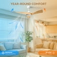 thumbnail image 5 of Sofucor 52 inch Ceiling Fans No Light Contemporary Ceiling Fan Without Lights, 3 Wood Blades, 5 of 12
