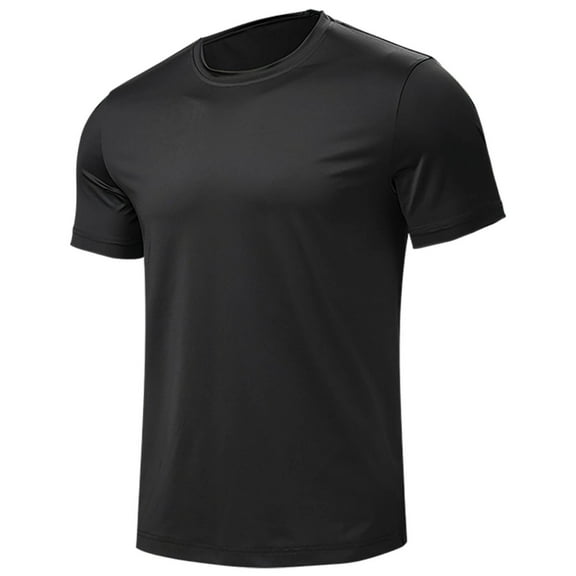Tauxra Men's HeatGear Compression Short-Sleeve T-Shirt Black S