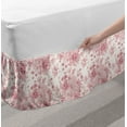 thumbnail image 2 of Vintage Botany Bed Skirt, English Garden Artwork of Endemic Flowers and Butterflies, Elastic Bedskirt Dust Ruffle Wrap Around for Bedding Decor, 4 Sizes, Pale Rose Pale Ruby, by Ambesonne, 2 of 2