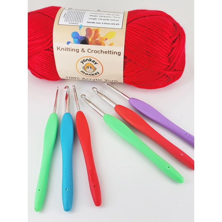 8-Piece Ergonomic Crochet Hook Set (2.5mm To 6mm) - Colored Anti-Slip Handles For Blankets, Shawls & DIY Crafts