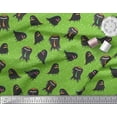 thumbnail image 2 of Soimoi Green Cotton Voile Fabric Star & Monster Cartoon Fabric Prints By Yard 42 Inch Wide, 2 of 3