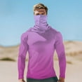 thumbnail image 2 of LNWUY Men's UPF 50+ Sun Protection Hoodie Long Sleeve Hiking Running Printing Shirts Hooded Quick Dry Lightweight Pink M, 2 of 5
