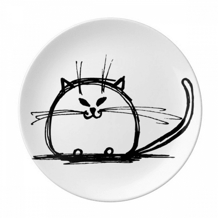 

Curly Heavy Cat Sle Sit Line Plate Decorative Porcelain Salver Tableware Dinner Dish