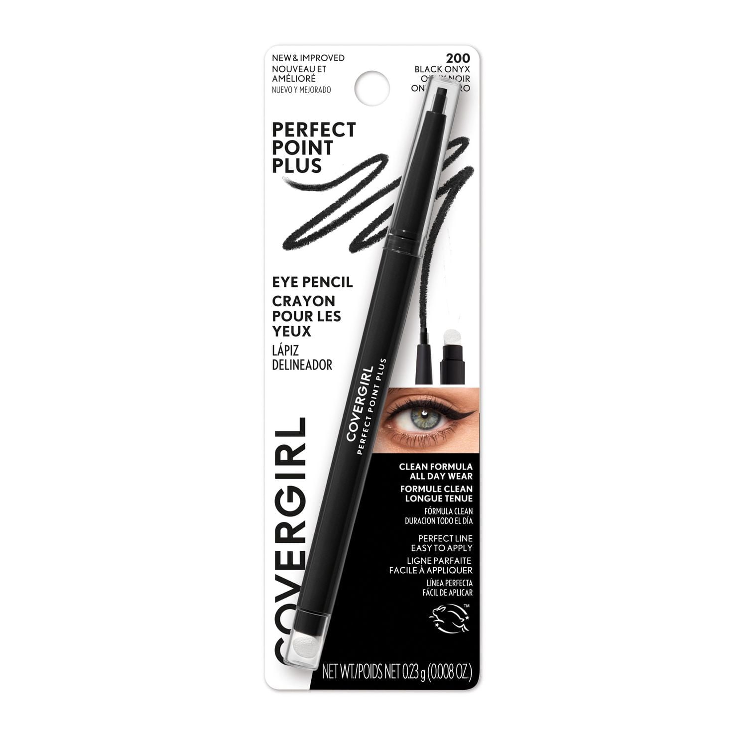 COVERGIRL Crayon Perfect Point Plus, pointe microfine, ligne précise, embout à estompeur intégré pour un look plus doux et fumé, 100% Sans Cruauté Estompeur intégré