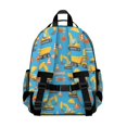 thumbnail image 3 of Excavator and Road Barrier Blue Pattern Cute School Backpack Bag for School with Padded Back and Adjustable Shoulder Straps 15.25"x11.5"x5.25", 3 of 5