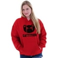 thumbnail image 4 of Cattitude Funny Cat Ladies Pet Lovers Hoodie Sweatshirt Women Brisco Brands X, 4 of 6