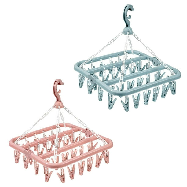 32Pin Indoor, Folding Clip Hangers, Hanger, Washing Line Clothesline