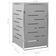 thumbnail image 3 of vidaXL Garbage Can Storage Wheelie Bin Trash Can Enclosure Stainless Steel, 3 of 6