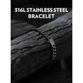 thumbnail image 6 of Bandmax 5MM Wide Black Cuban Chain Bracelet for Men Women Father's Day Gift for Son Dad Husband Stainless Steel Hip Hop Biker Wristlet Anklet Chain Jewelry, 6 of 10