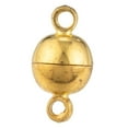 thumbnail image 2 of 100sets Brass Magnetic Clasps with Loops Nickel Free Round Golden 11.5x6mm Hole: 1.2mm, 2 of 6