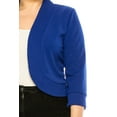 thumbnail image 5 of Moa Collection Women's Plus Size Casual 3/4 Sleeve Bolero Open Front Cardigan Jacket Blazer, Female, 5 of 6
